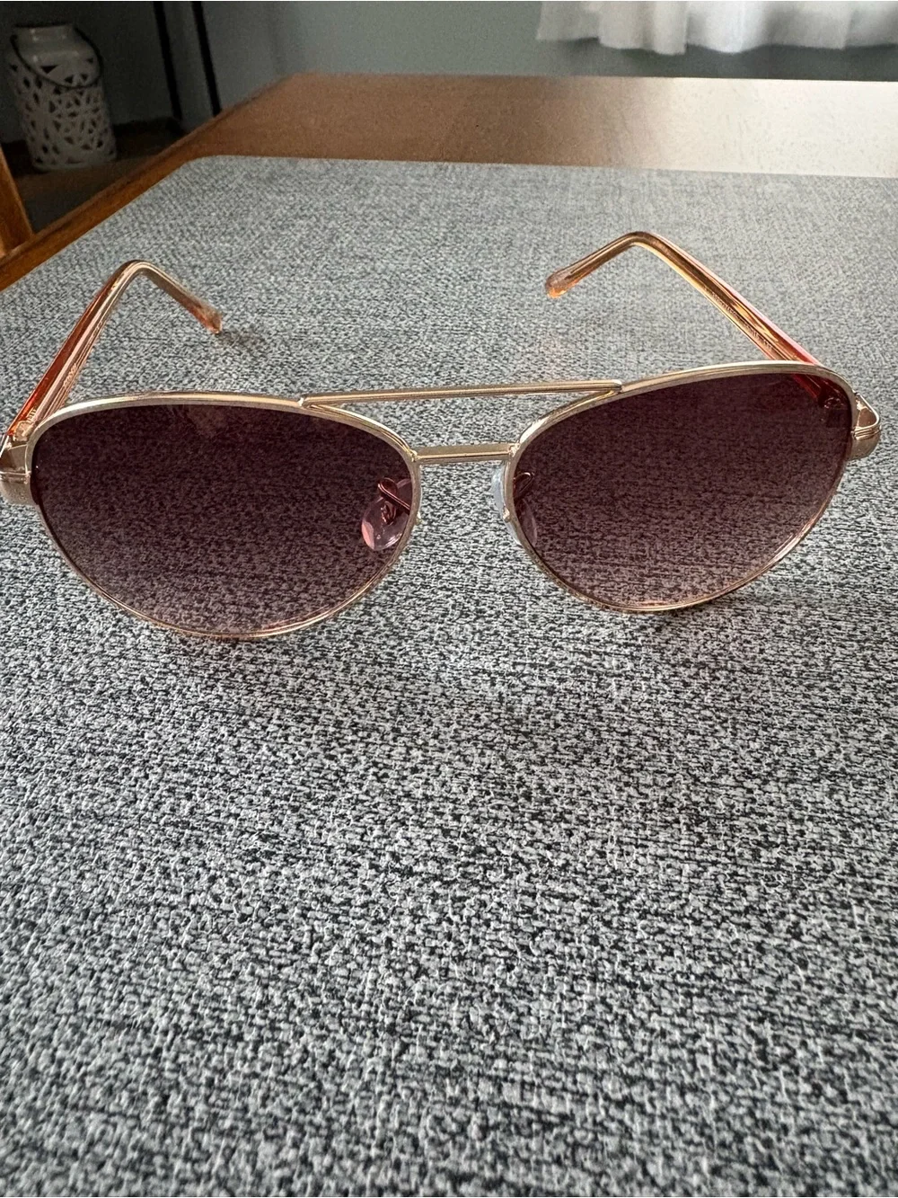 Fossil Aviator Sunglasses in Gold with Brown Lenses